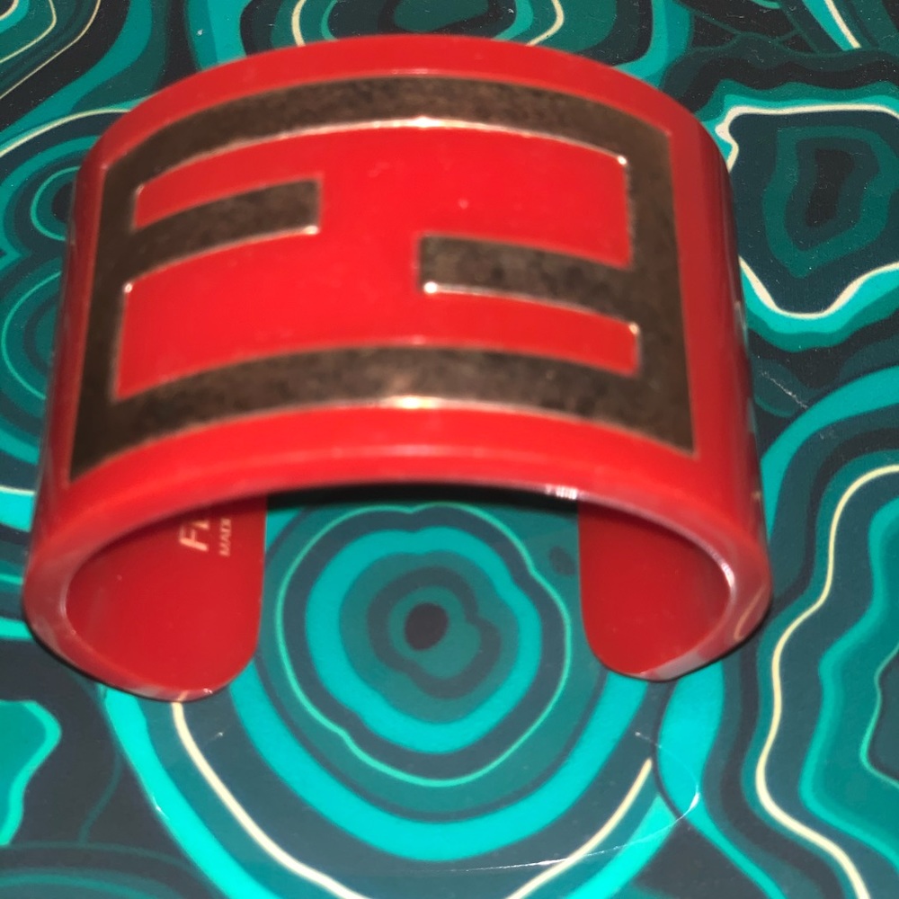 Rare Vintage Fendi FF Monogram Zucca Logo Cuff
